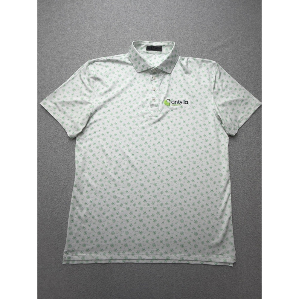 G/FORE Polo Shirt Mens 2XL White Skull Print Antylia Scientific Golf Performance